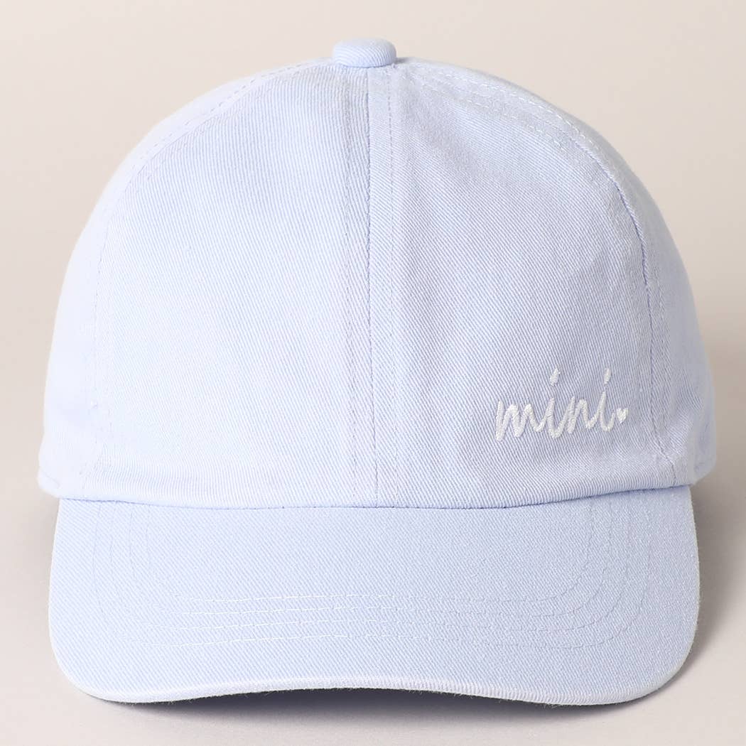 Kids Mini Embroidered Baseball Cap in Light Blue
