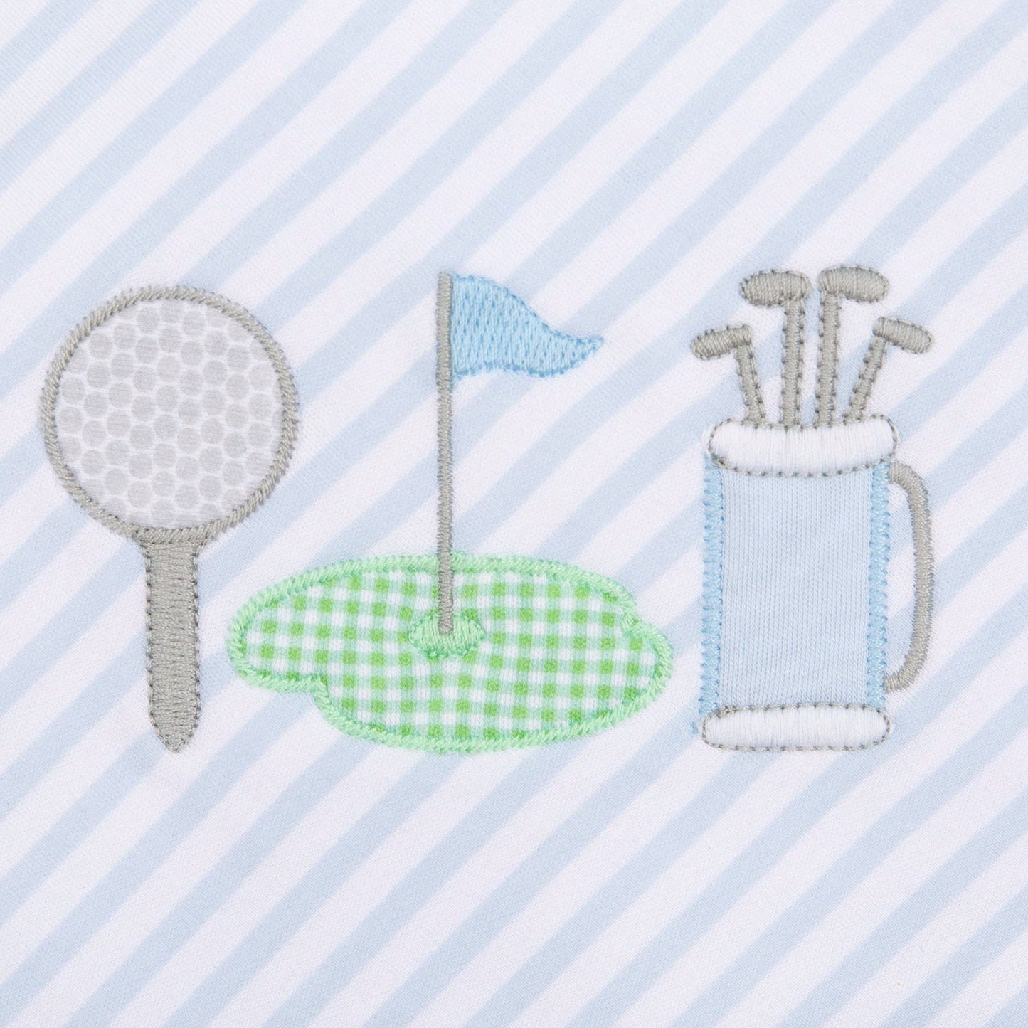 Putting Green Applique Collared Bubble Romper