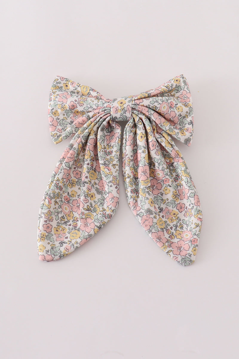 Floral Print Sailor Hair Bow