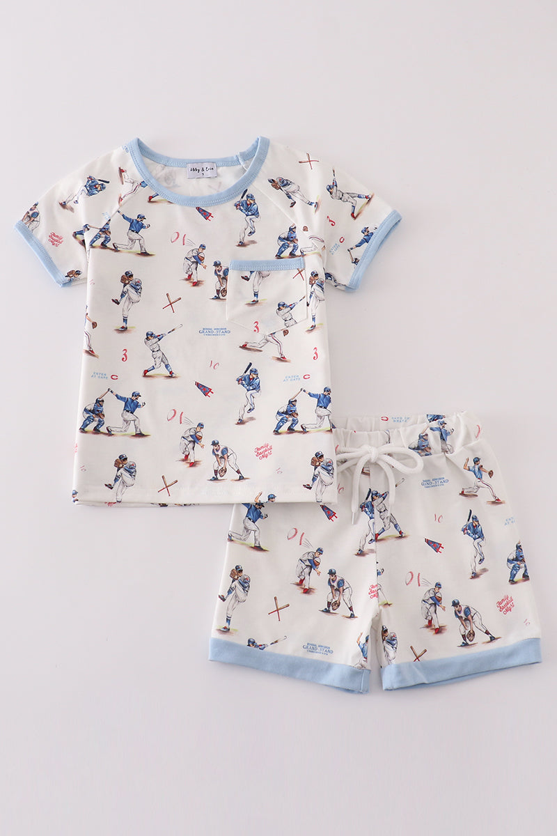 Boys Baseball Print Short Set