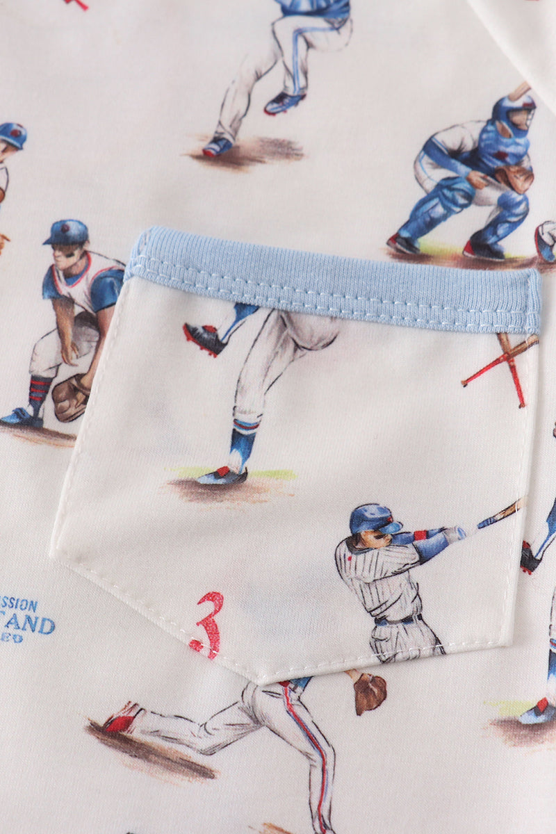 Boys Baseball Print Short Set