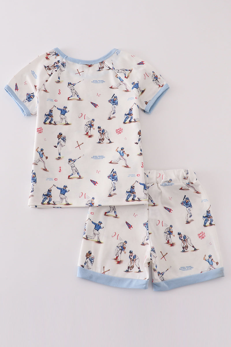 Boys Baseball Print Short Set