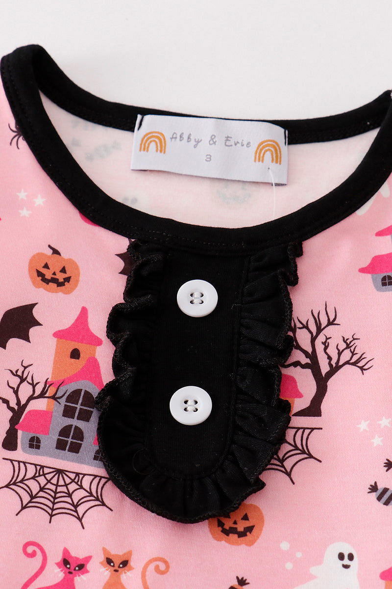 Pink Boo-tiful Girls Ruffled Pajama Set