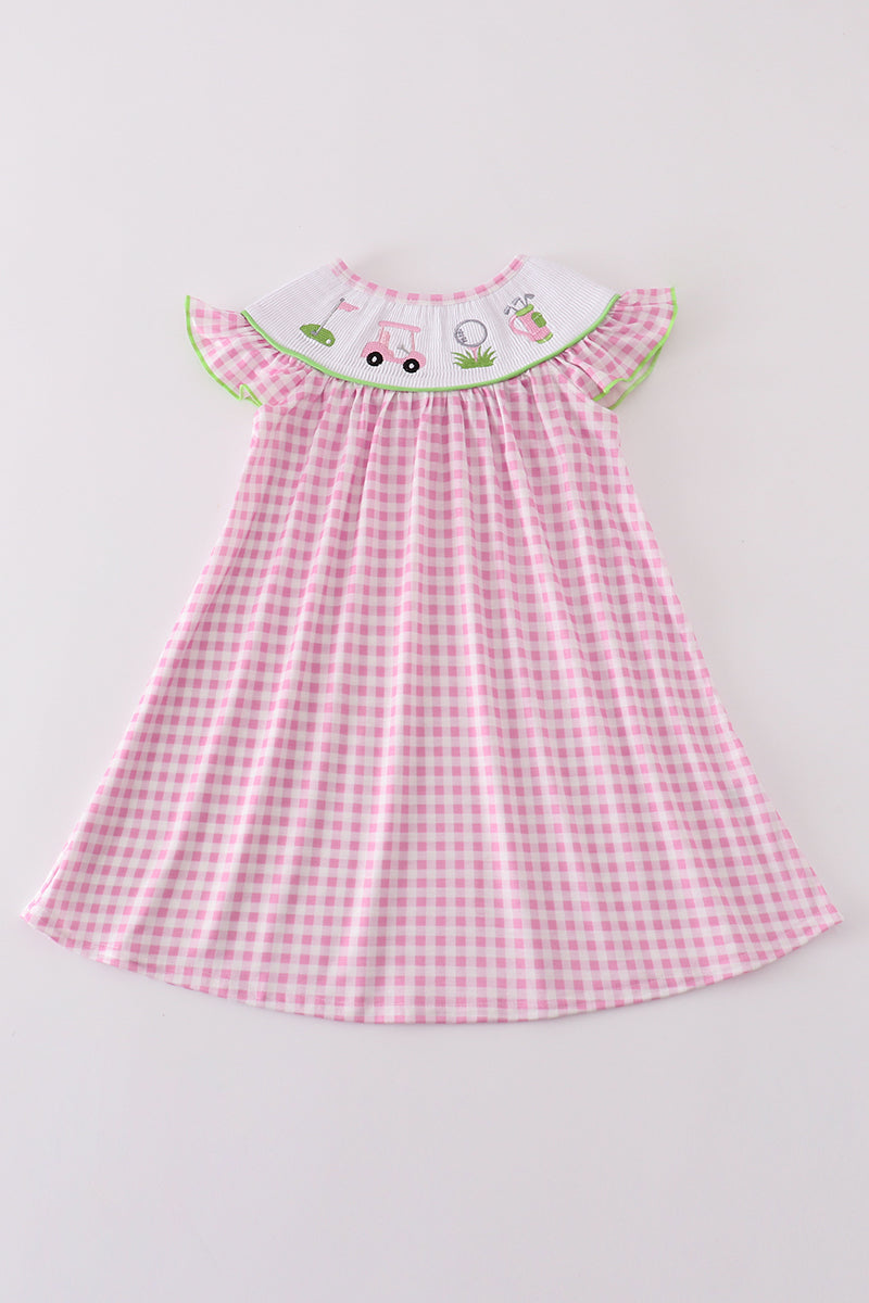 Girls Pink Embroidered Golf Dress Little Pookie Kids Girls Pink Embroidered Golf Dress Little Pookie Kids