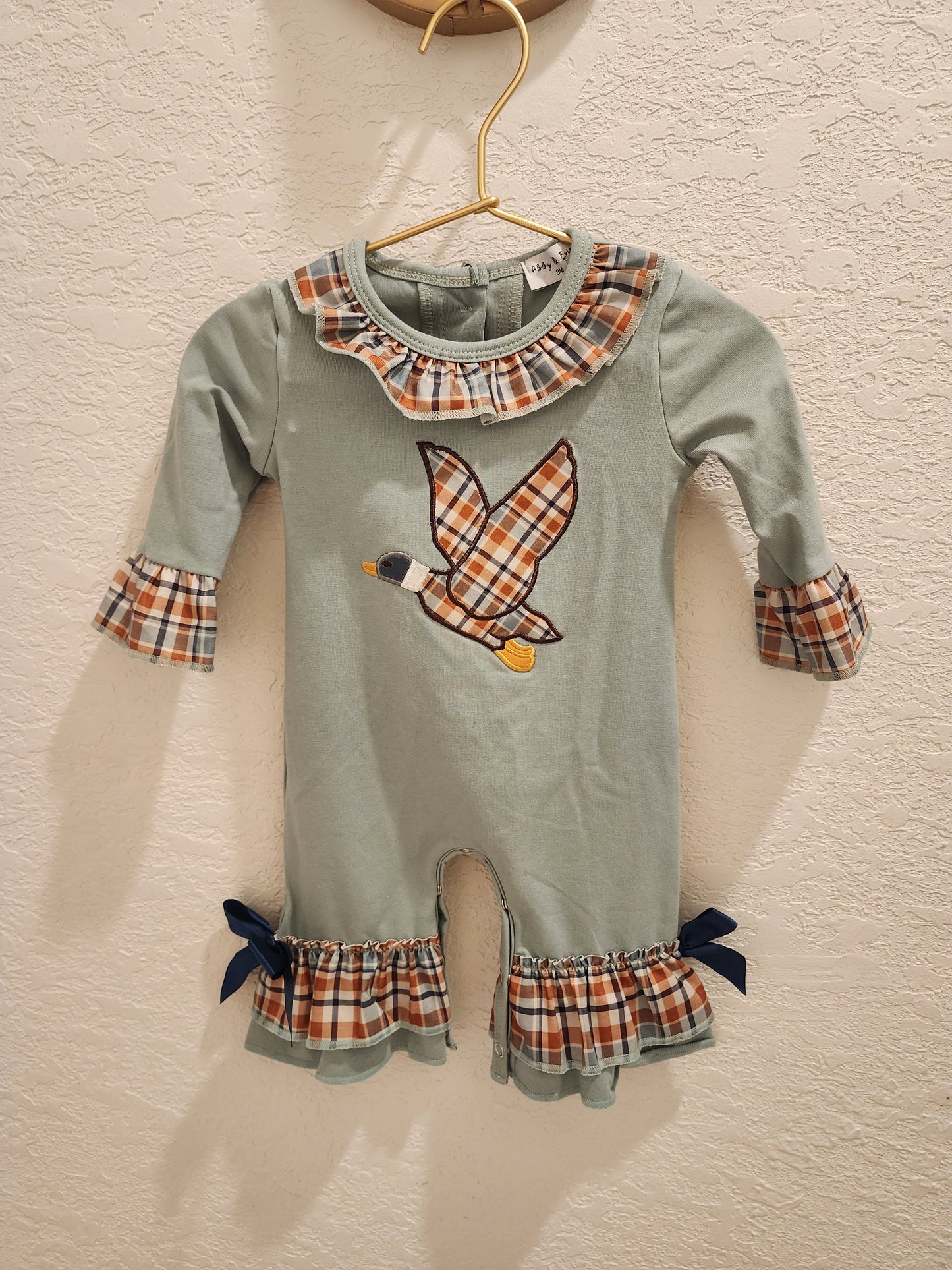 Duck Applique Girls Baby Outfit