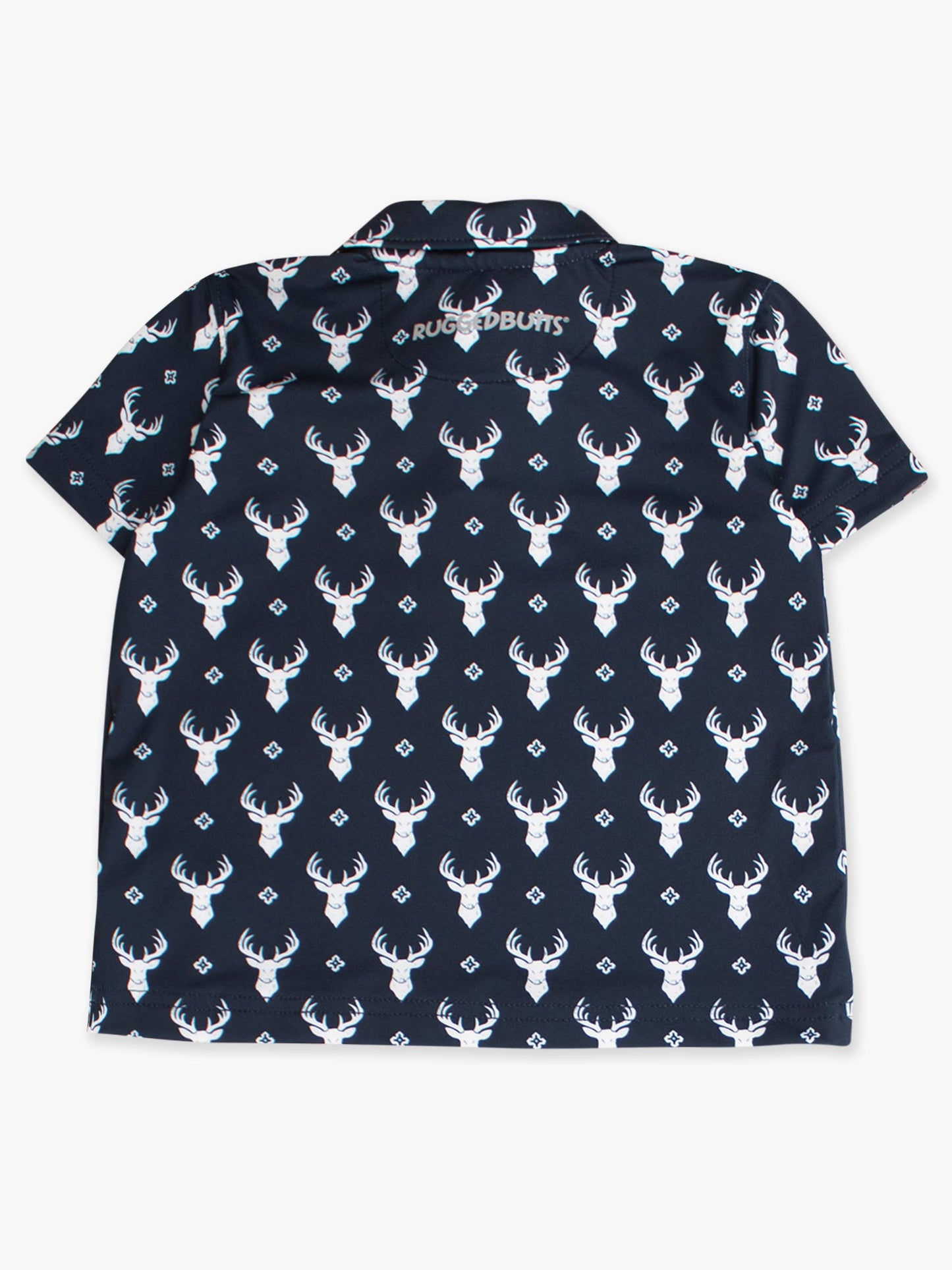Boys Little Deer Lodge Knit Short Sleeve Navy Performance Polo