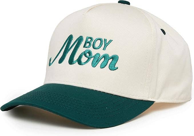 Boy Mom Hat- Green/Beige