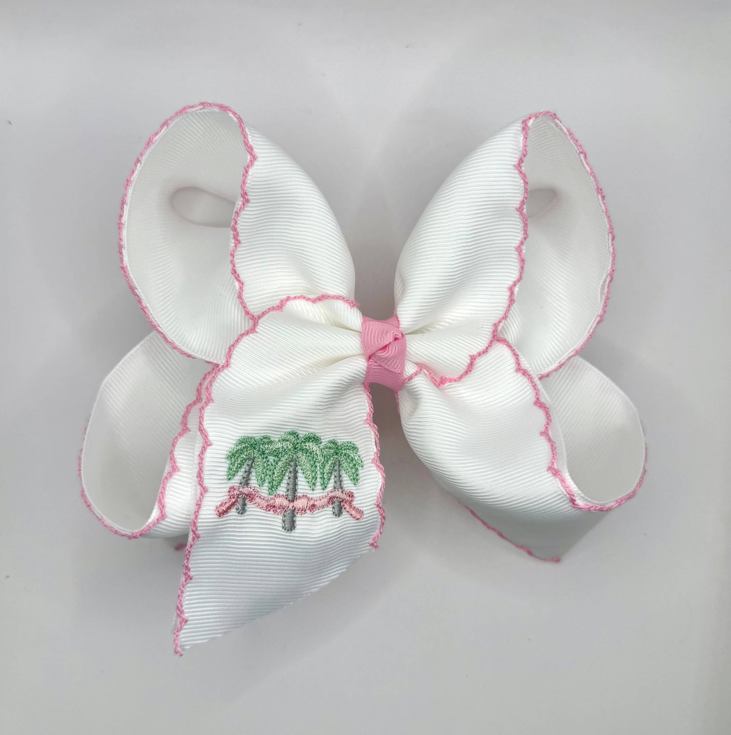 Palm Tree Moonstitch Girls Hairbow