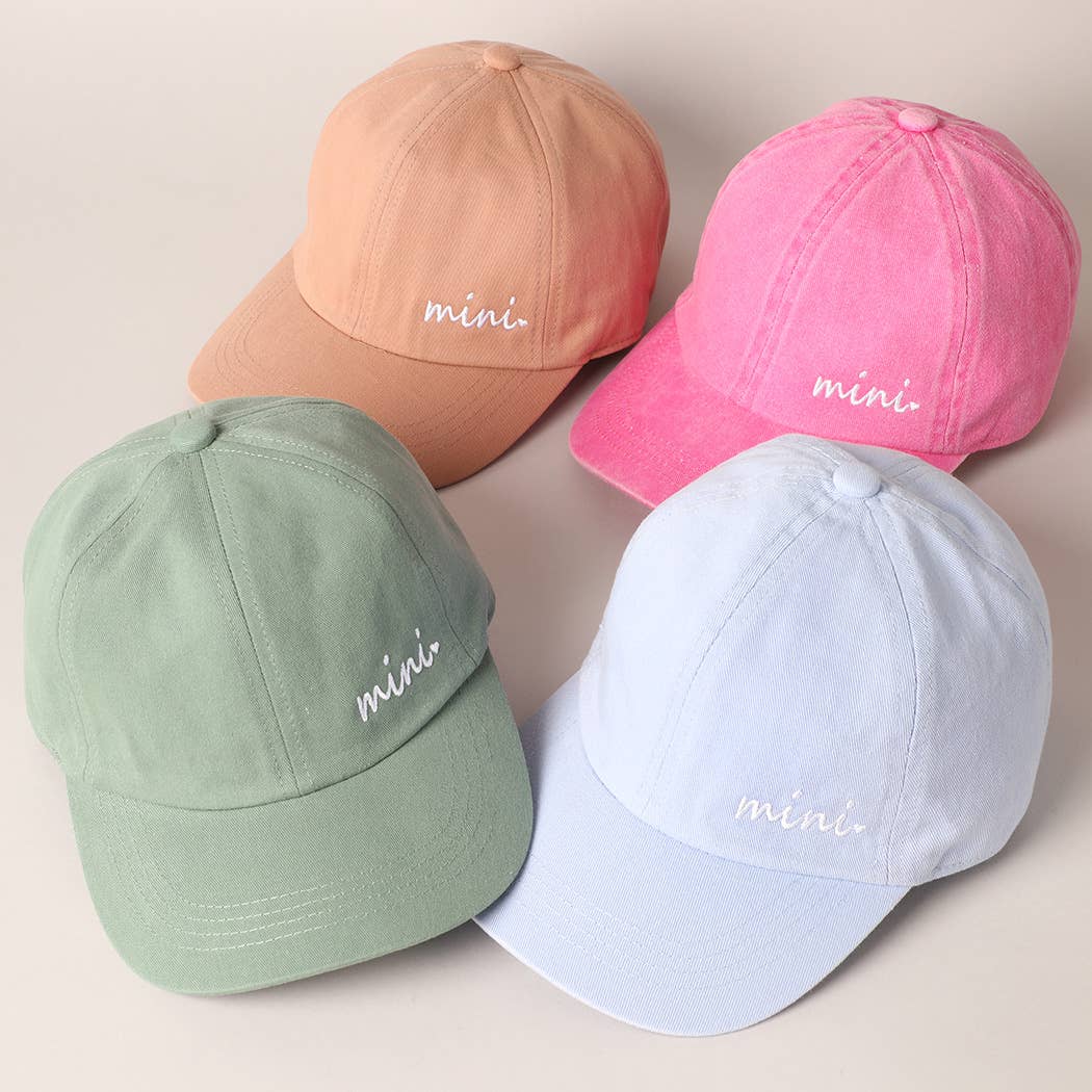 Kids Mini Embroidered Baseball Cap in Light Blue