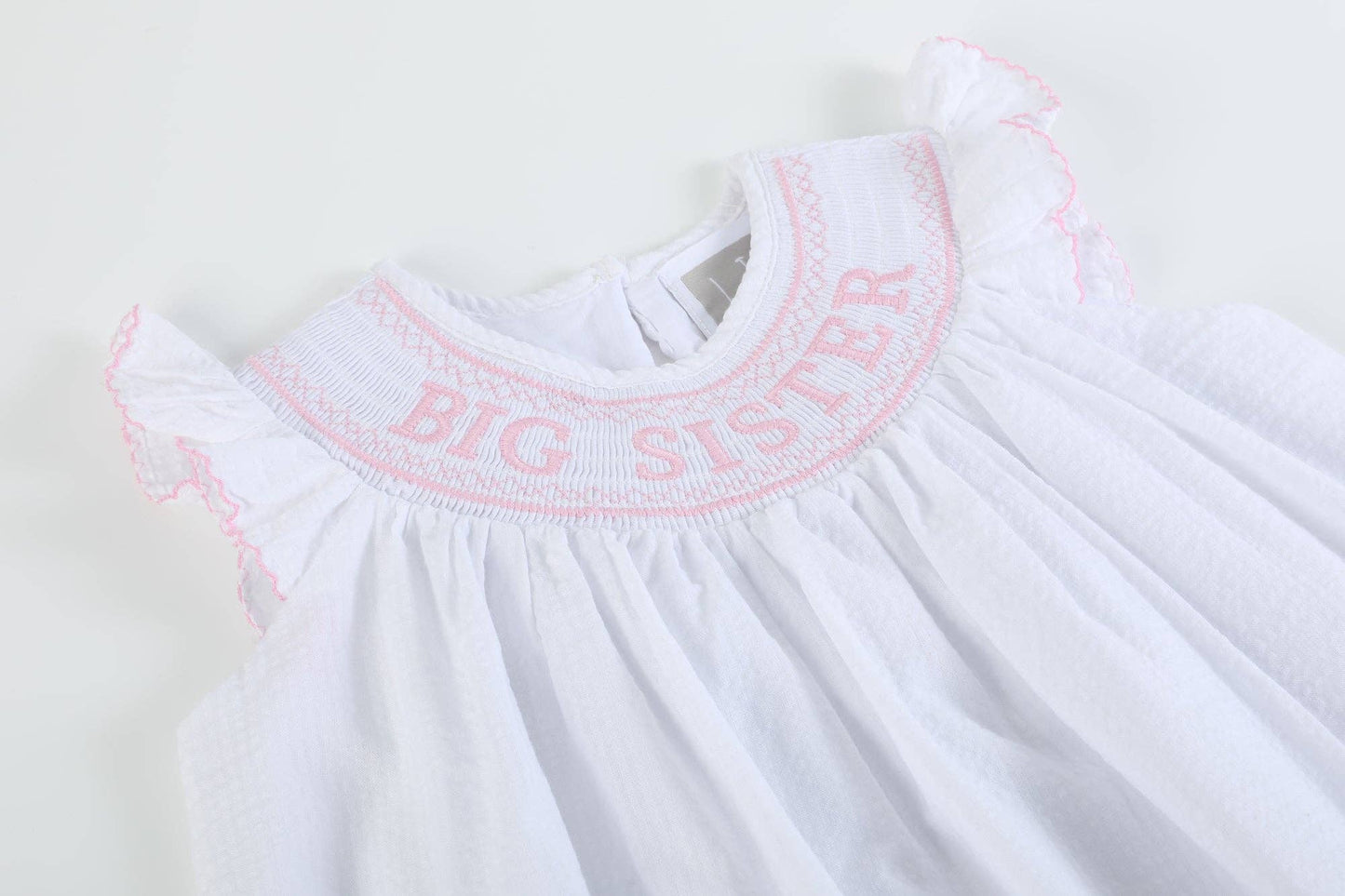 White Big Sister Smocked Dress