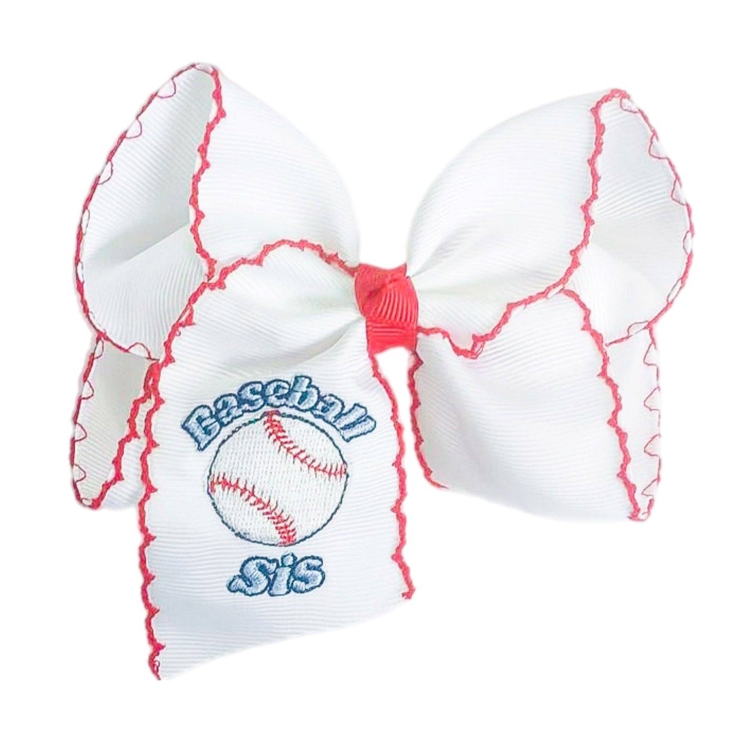 Baseball Sis Embroidered Hair Bow