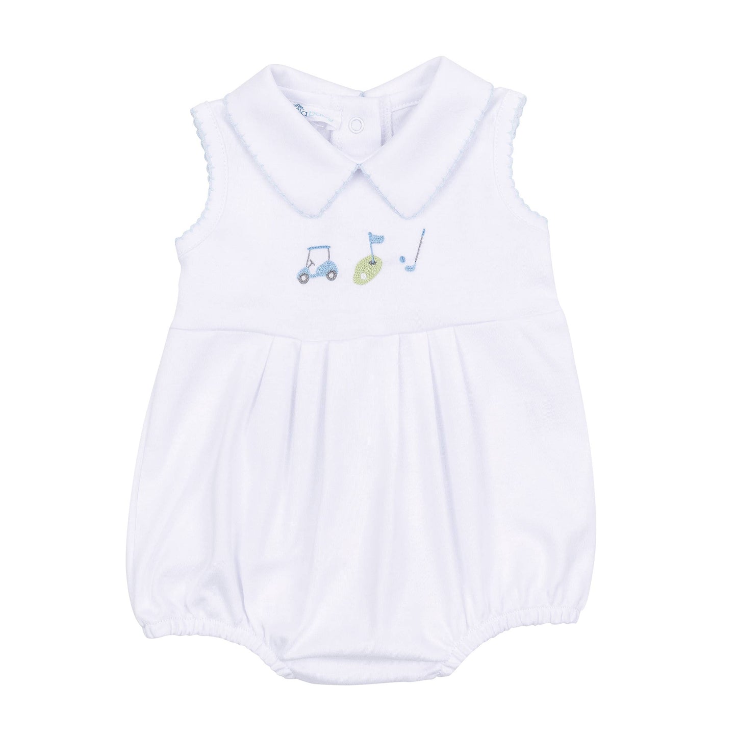 Tiny Tee Time Boys Collared Bubble Romper