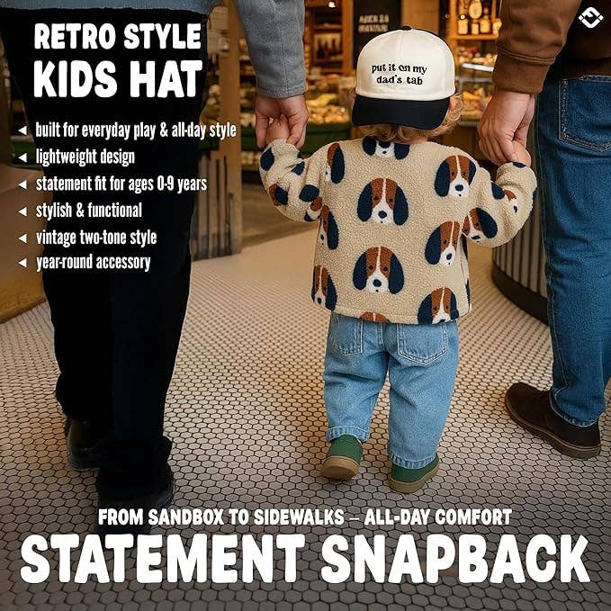 Put It on My Dad's Tab Kids Hat - (Black/Beige)