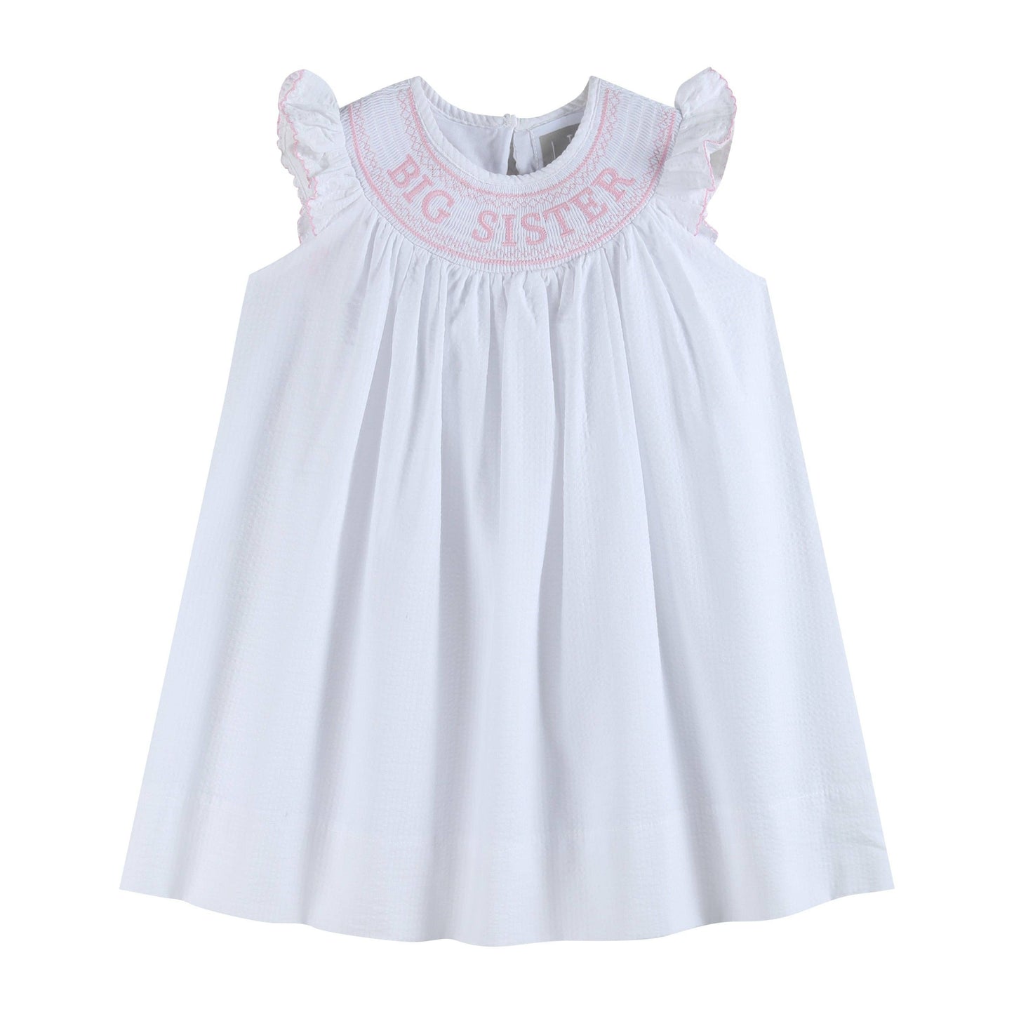 White Big Sister Smocked Dress