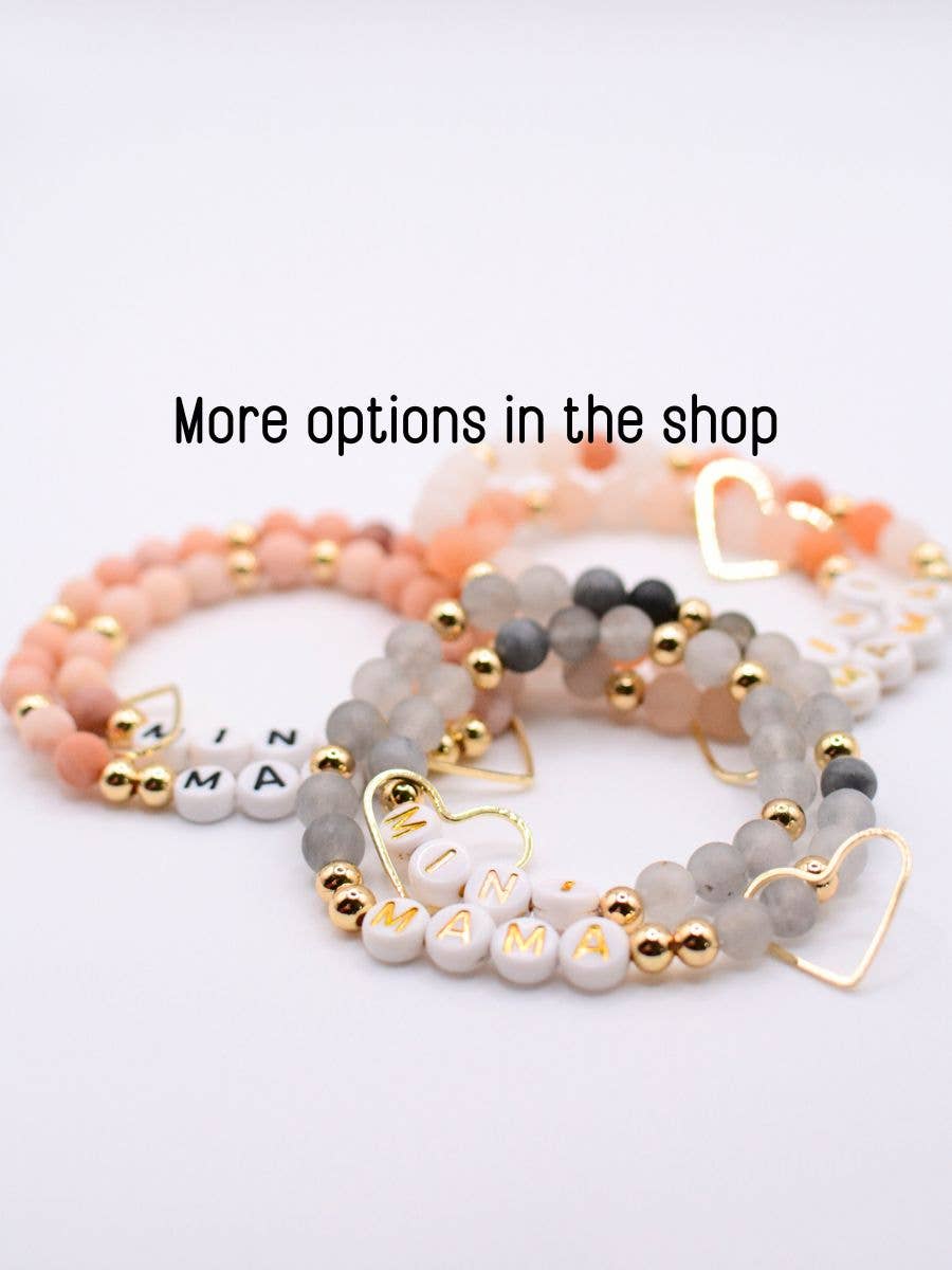 Mama+Mini matching black & gold beaded bracelet set