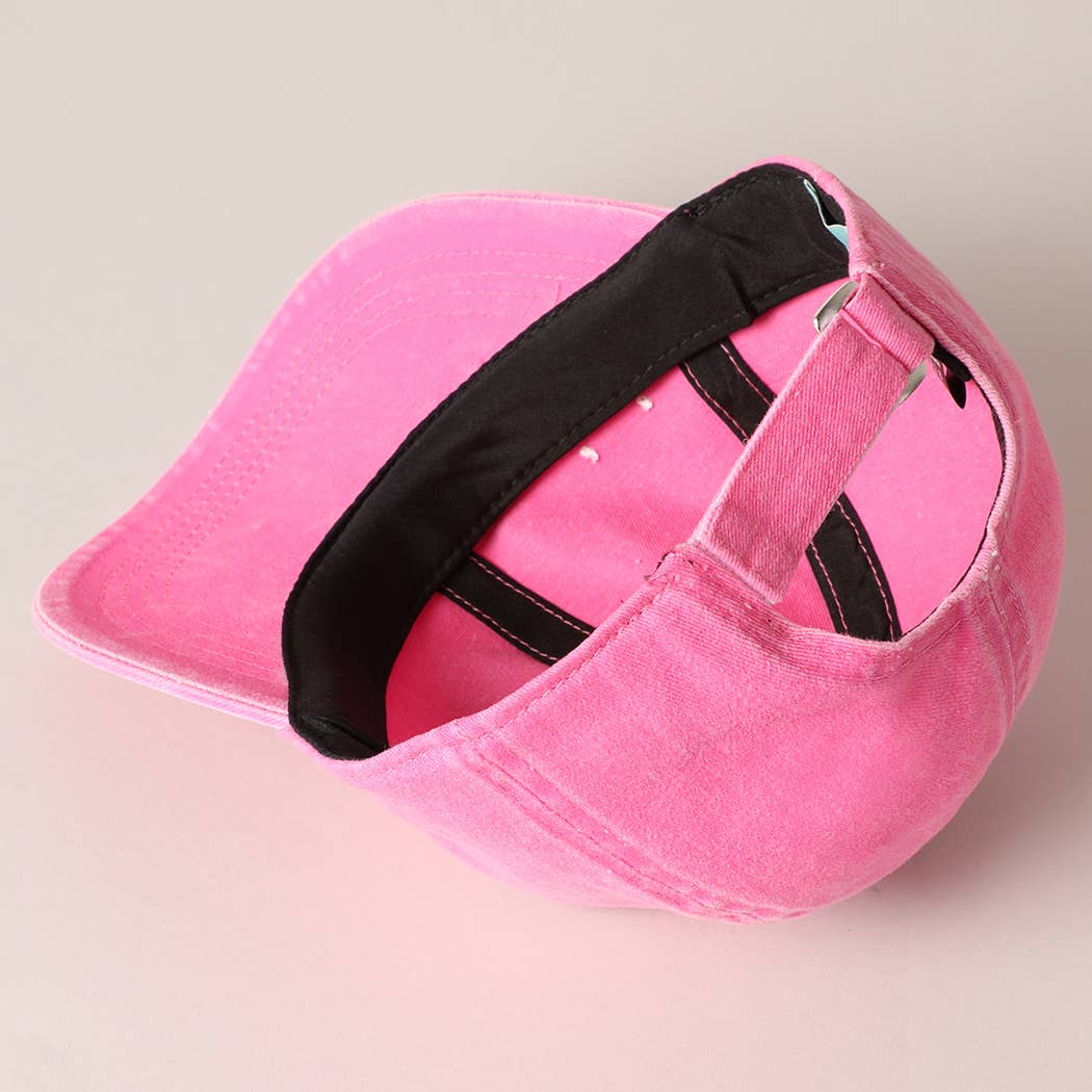 Mama Embroidered Baseball Cap in Hot Pink