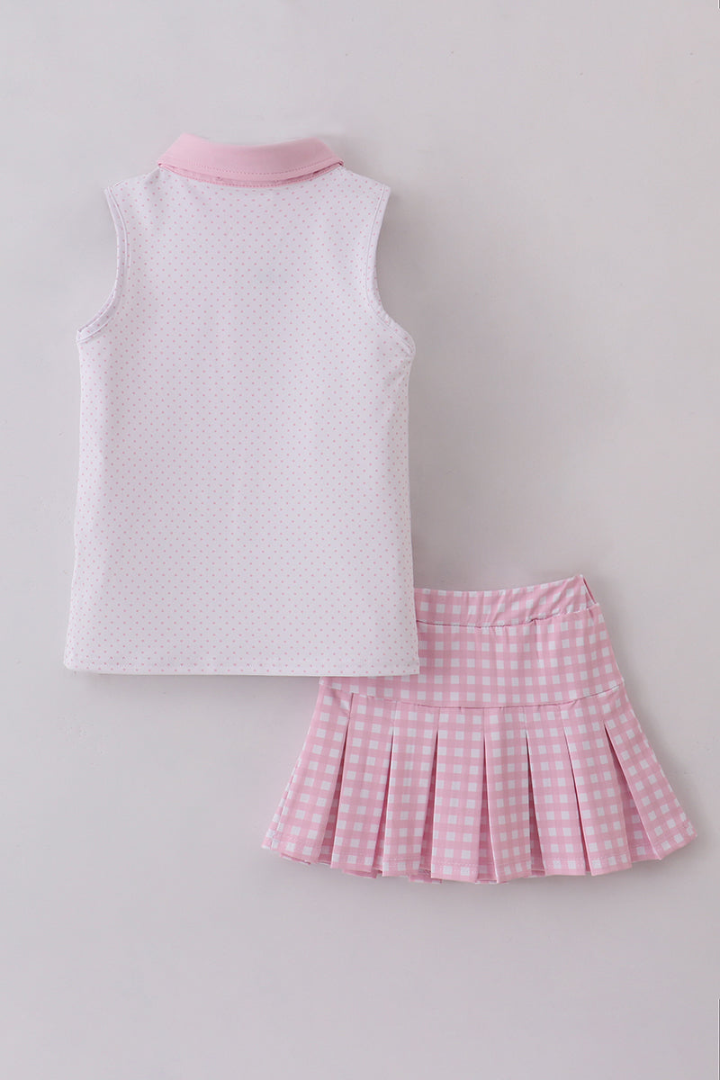 Girls Pink Active wear Skort set