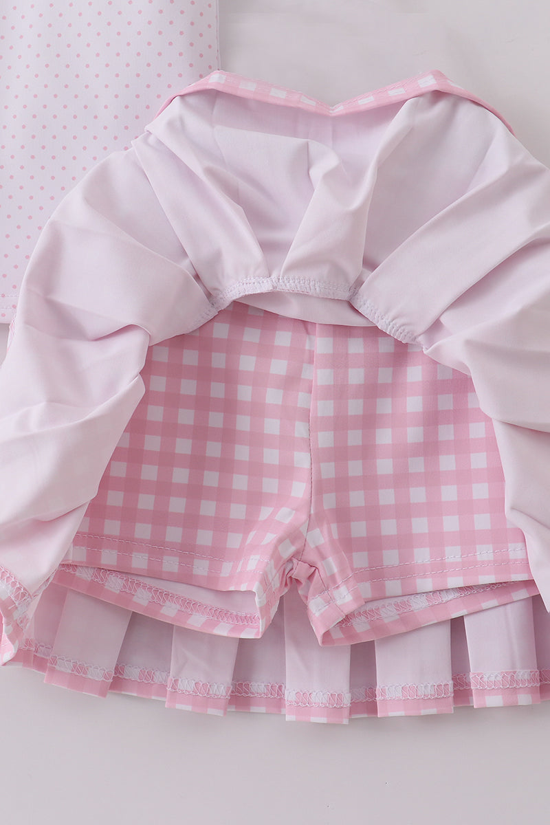 Girls Pink Active wear Skort set
