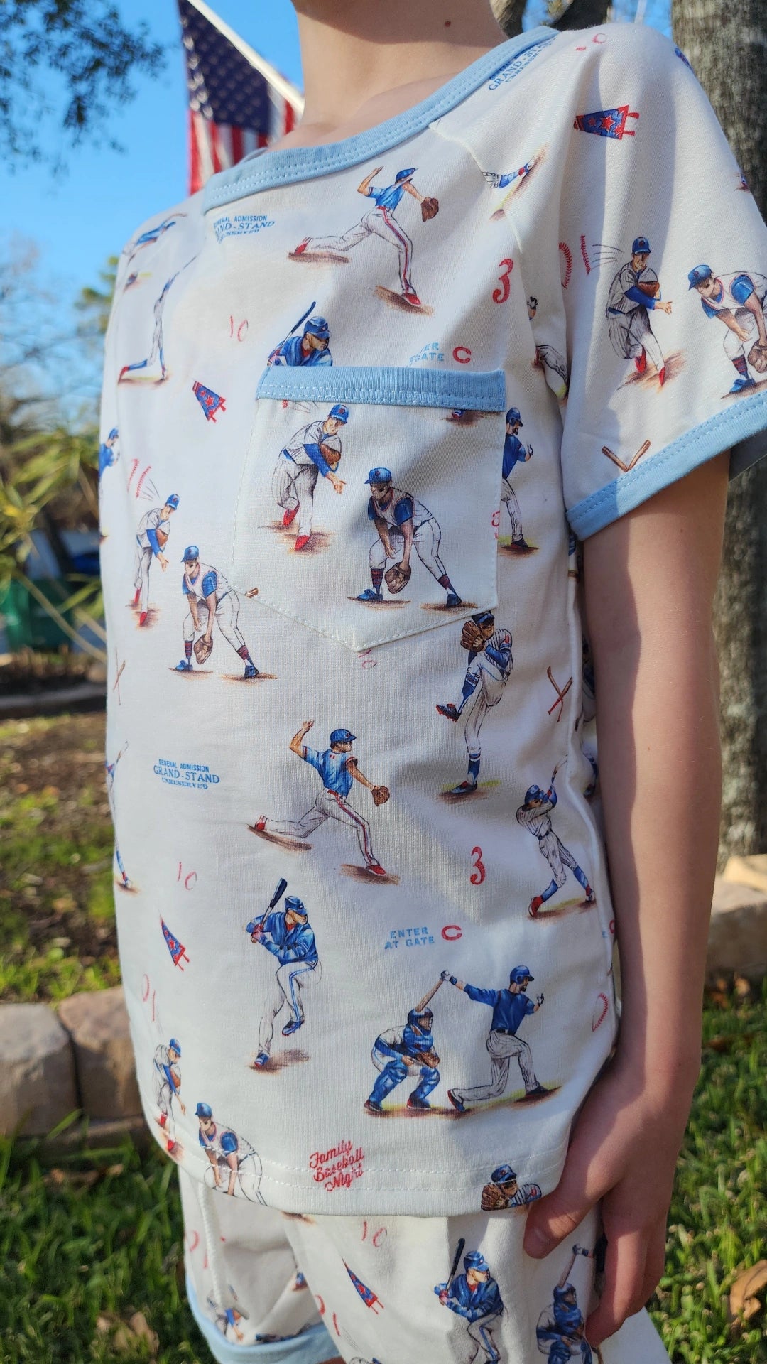Boys Baseball Print Short Set