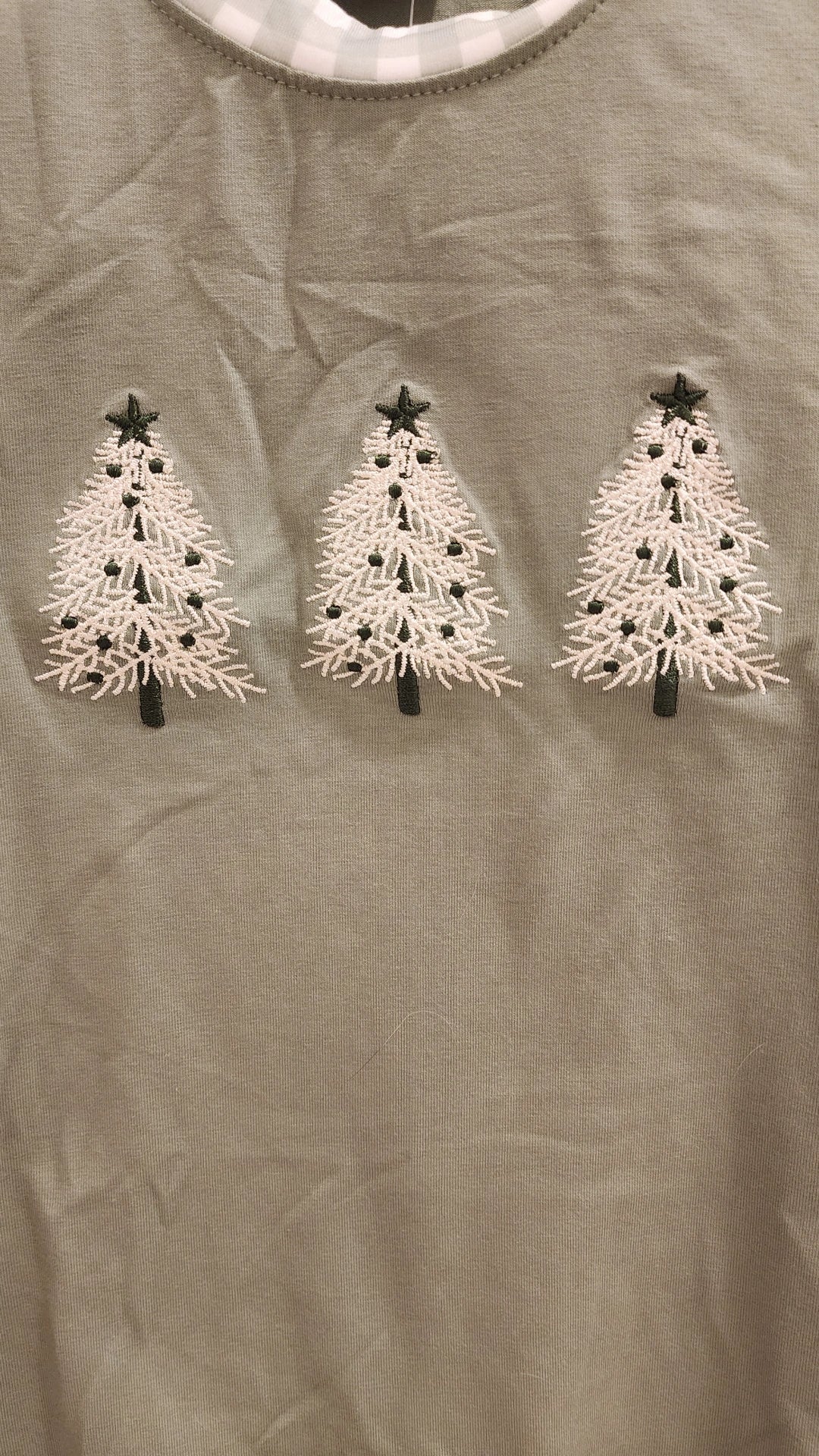 Baby Sage Green Christmas Tree Romper