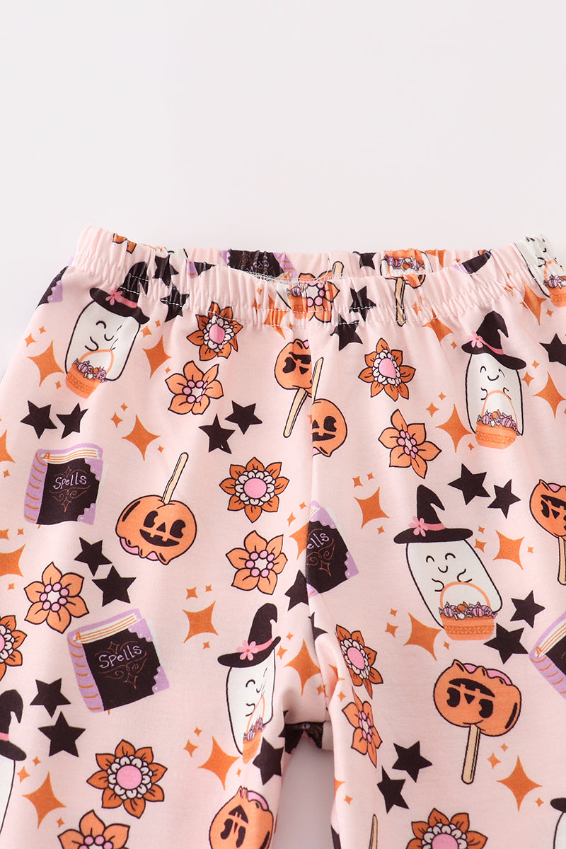 Halloween Candy Girls Ruffle Pajama Set