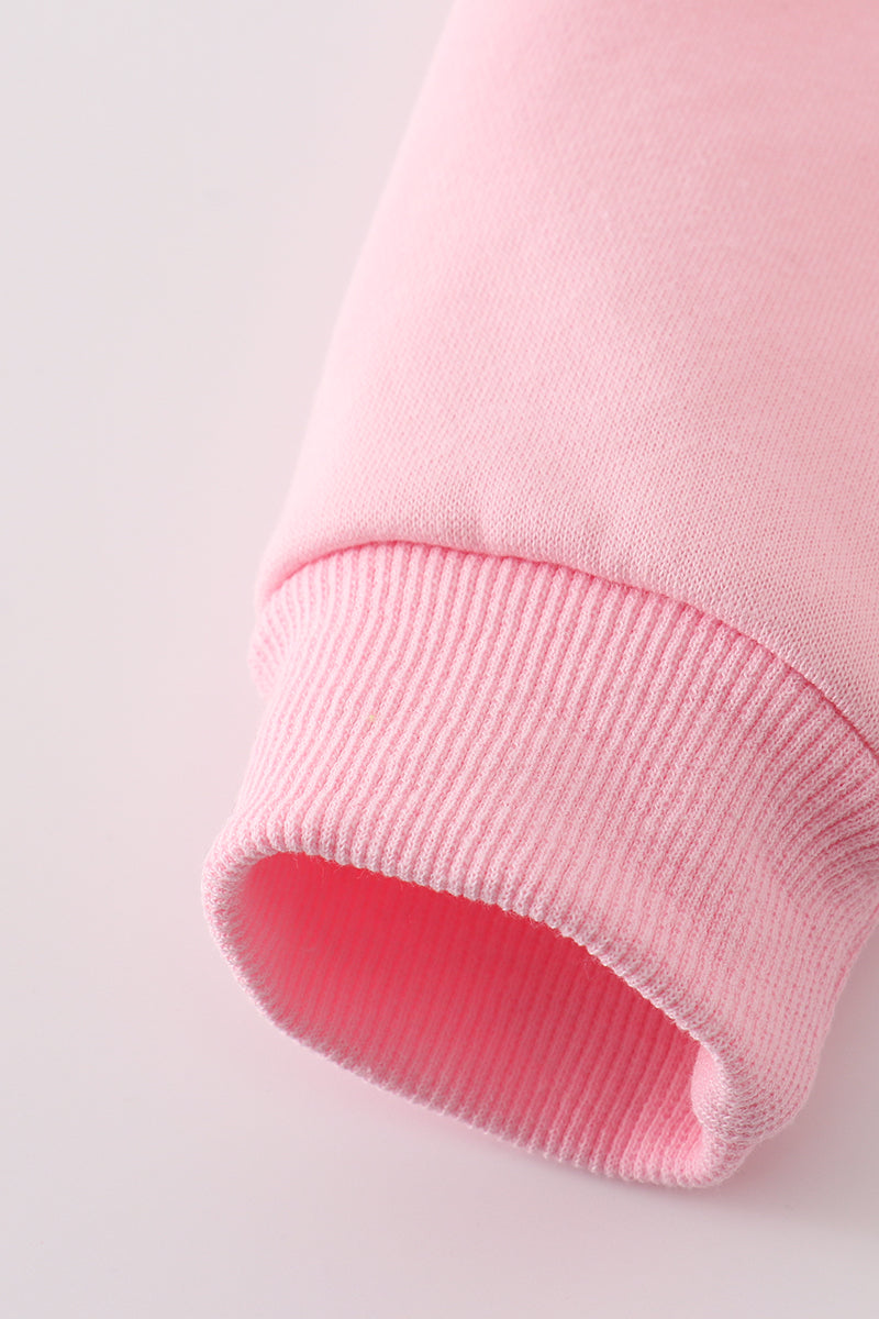 Pink Santa Sequin Girls Sweatshirt