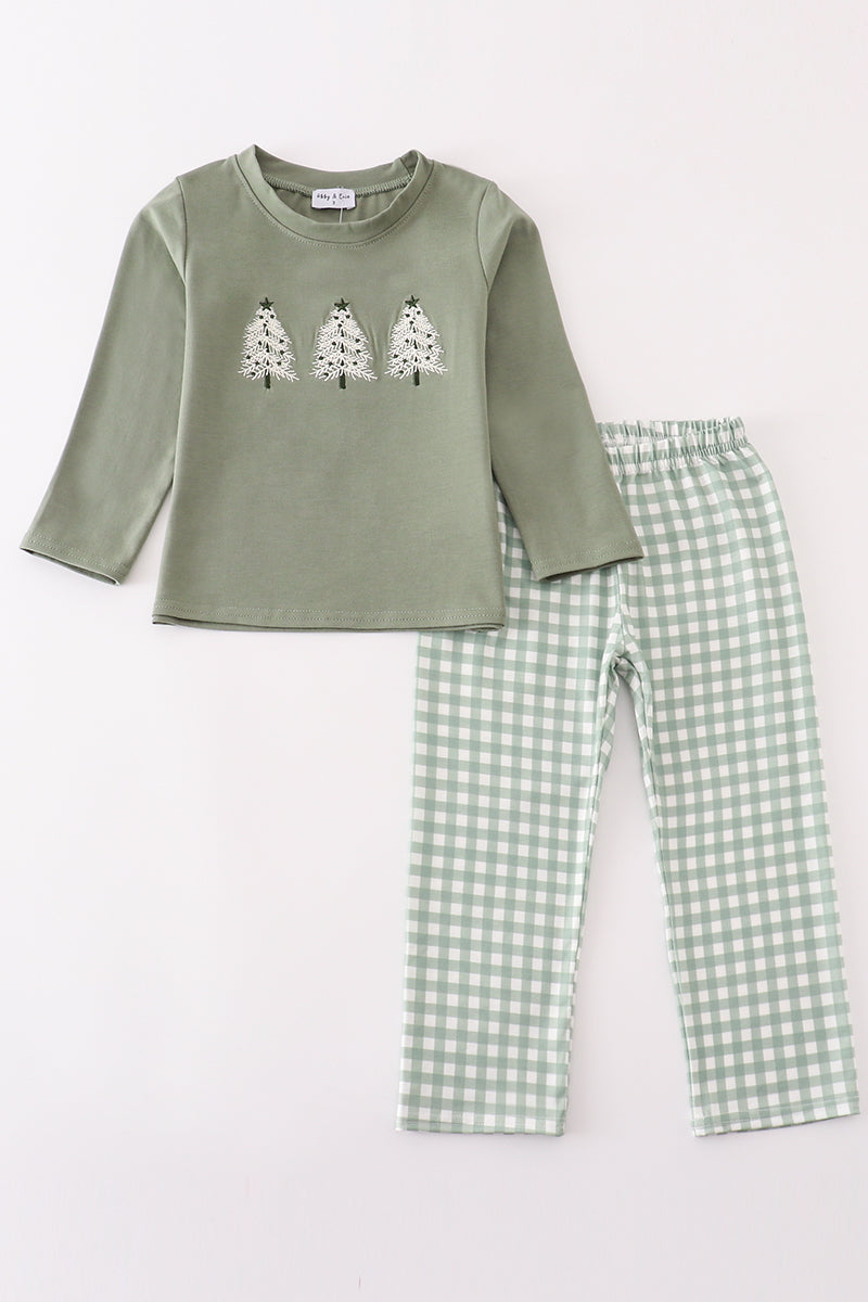 Boys Sage Green Christmas Tree Set
