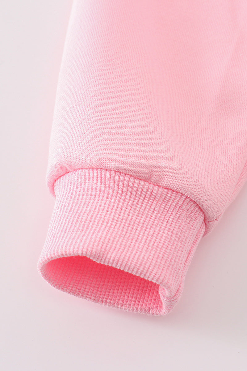 Girls Pink Nutcracker Embroidered Fleece Sweatshirt