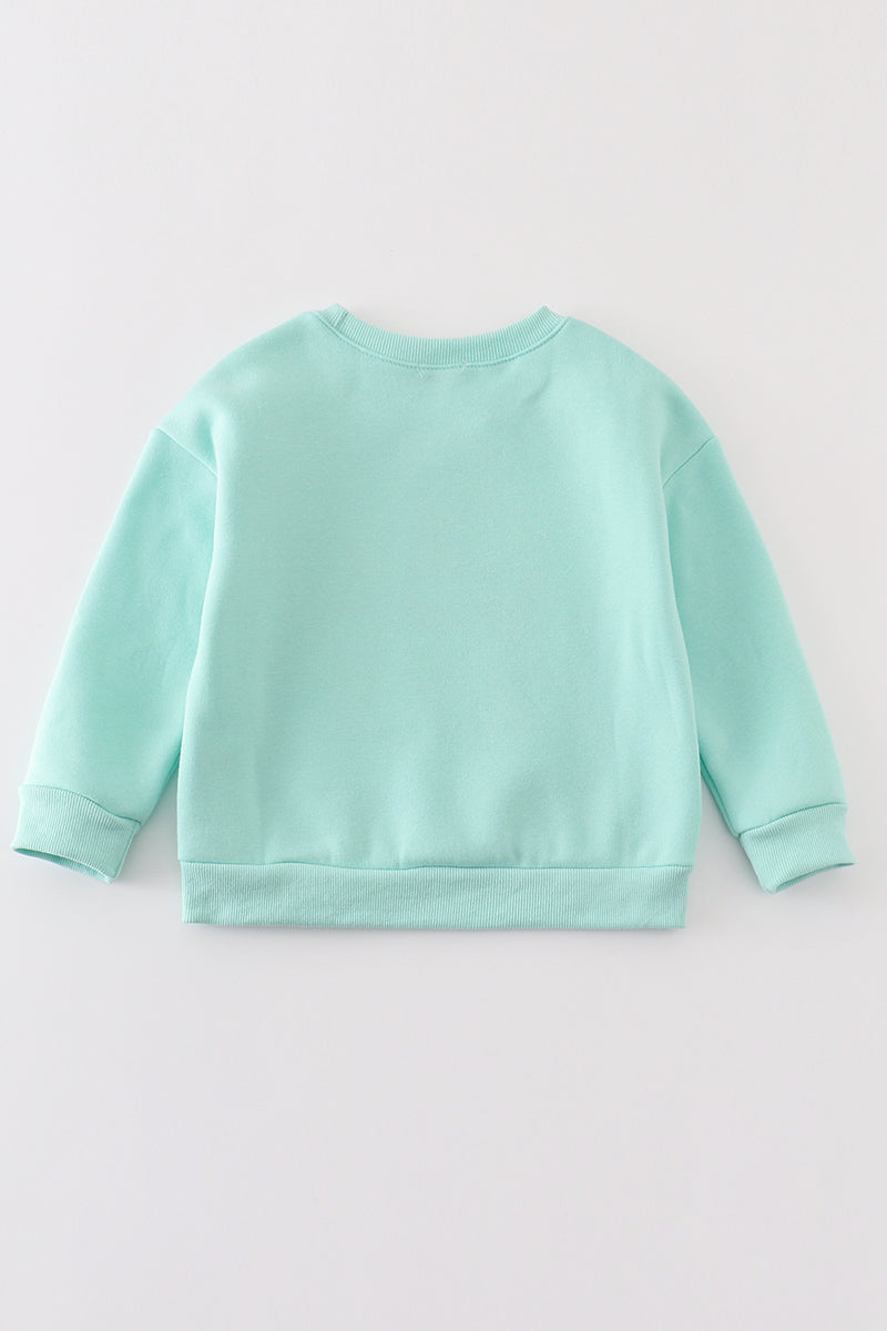 Girls Mint Nutcracker Embroidered Fleece Sweatshirt