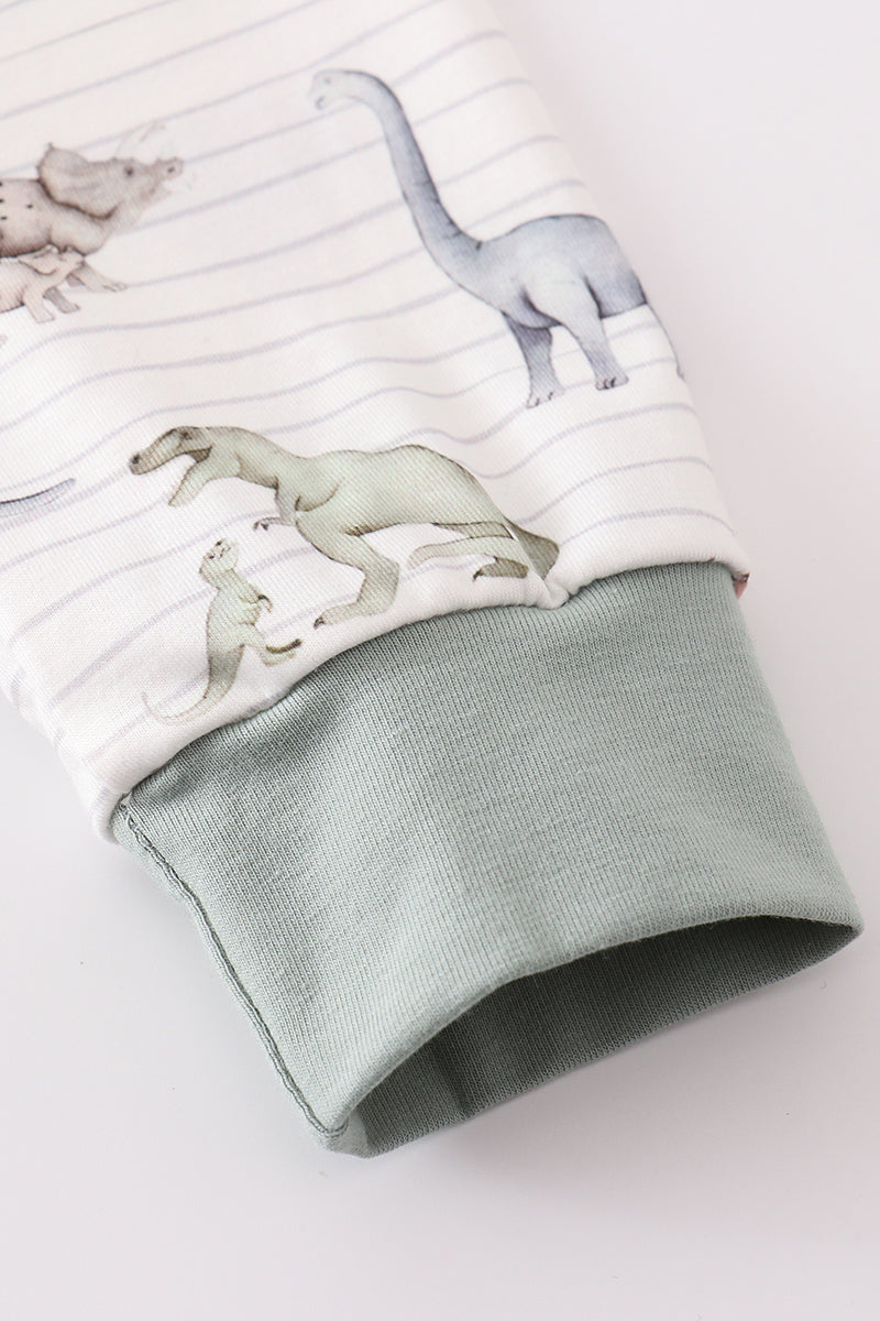 Boys Dinosaur Print Long-Sleeved Pajama Set