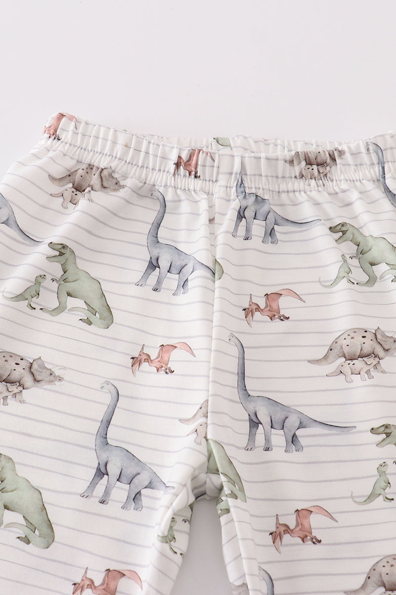 Boys Dinosaur Print Long-Sleeved Pajama Set