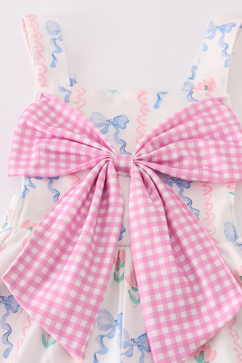 Floral Bow Girls Jumpsuit