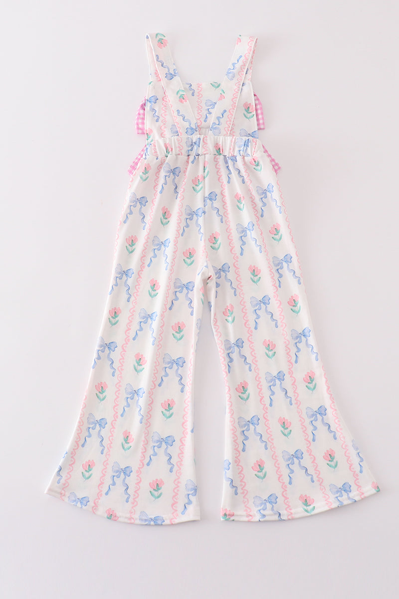 Floral Bow Girls Jumpsuit