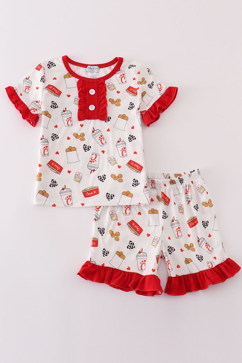 The Lord's Chicken Girls Ruffled Short Set