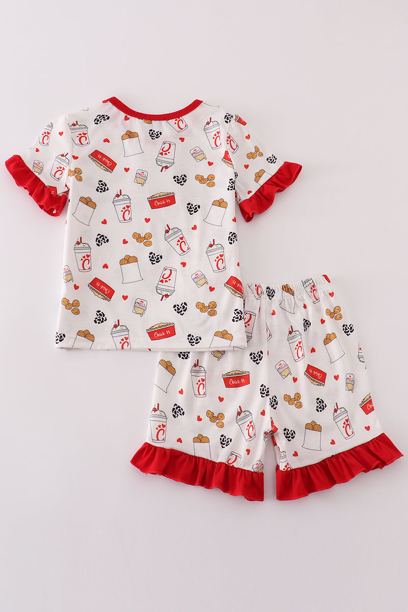 The Lord's Chicken Girls Ruffled Short Set