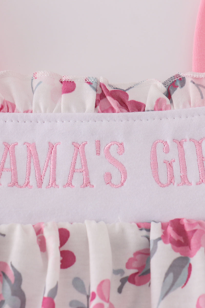 Mama's Girl Embroidered Rose Girls Dress