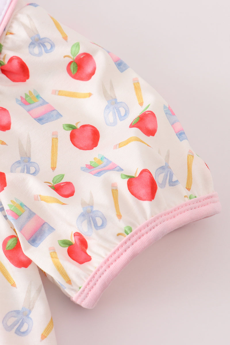 Girls Back to School Apple Print Dress