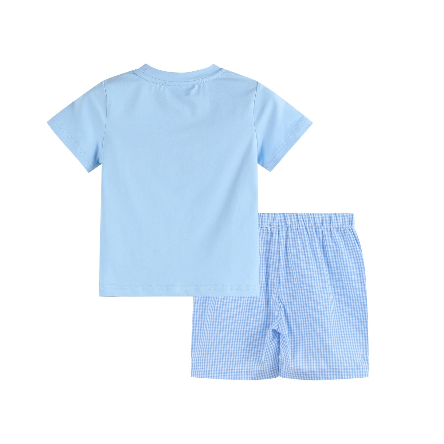 Light Blue Big Brother Smocked Short Set