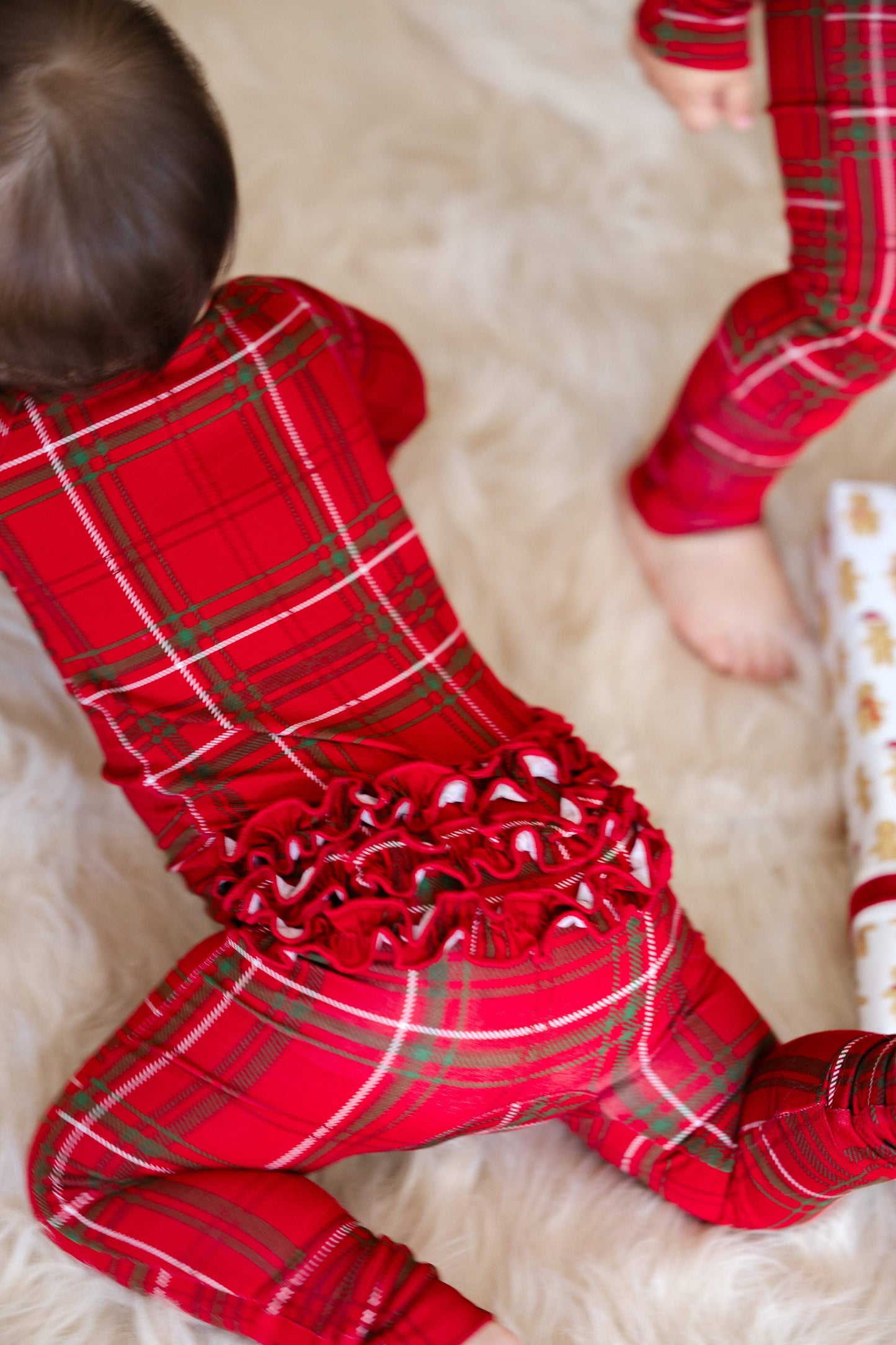 Baby Girl Holly Jolly Plaid Ruffle Convertible Zippy Pajamas