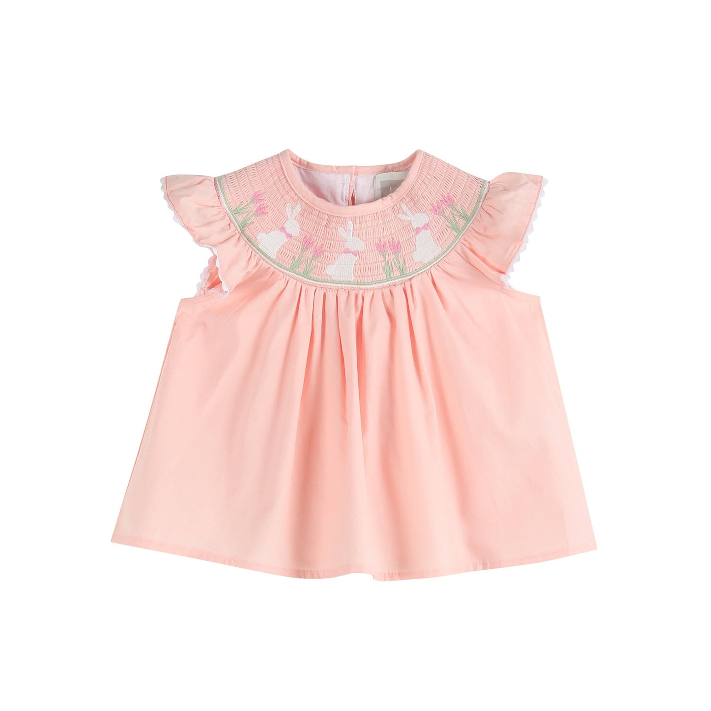 Pink Easter Bunny Smocked Top and Bloomer Set