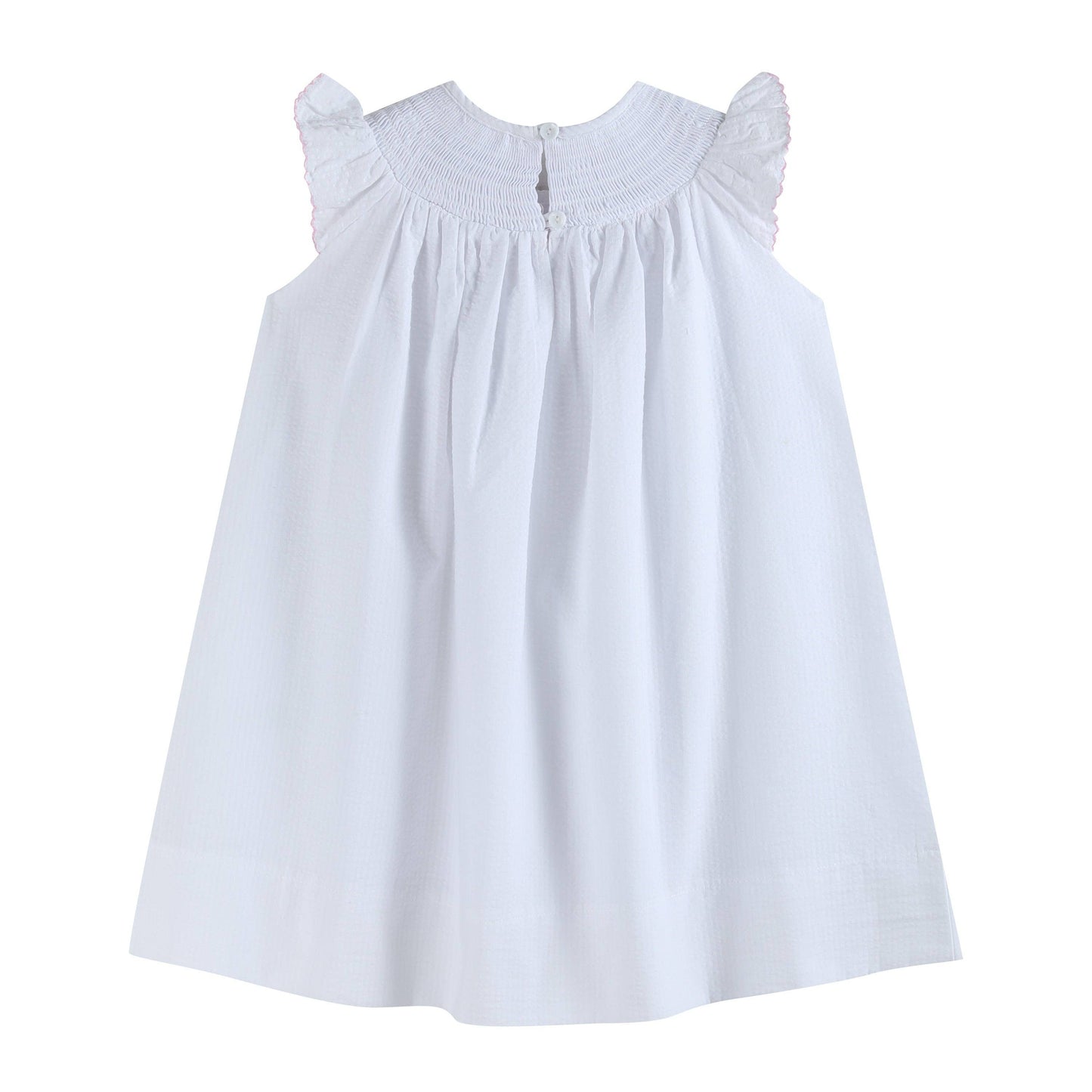 White Big Sister Smocked Dress