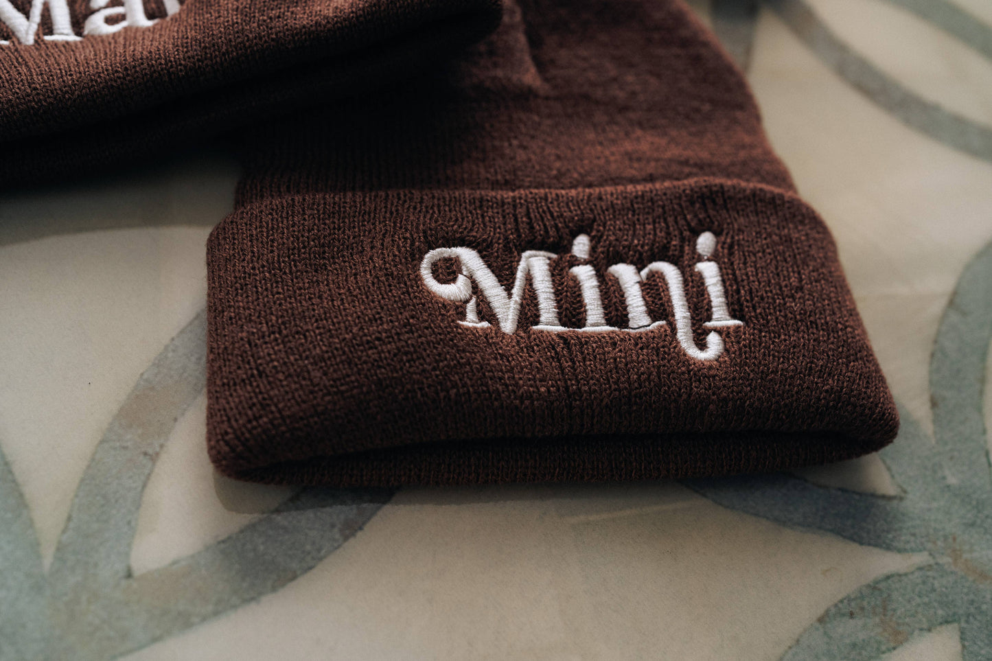 Matching Knit Hats- Mini- Dark Brown: Toddler Size