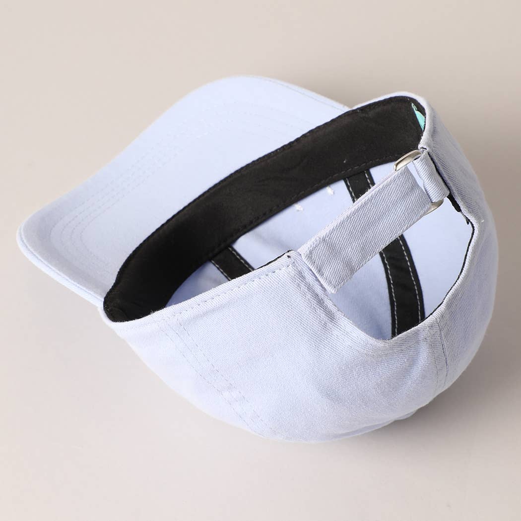 Kids Mini Embroidered Baseball Cap in Light Blue