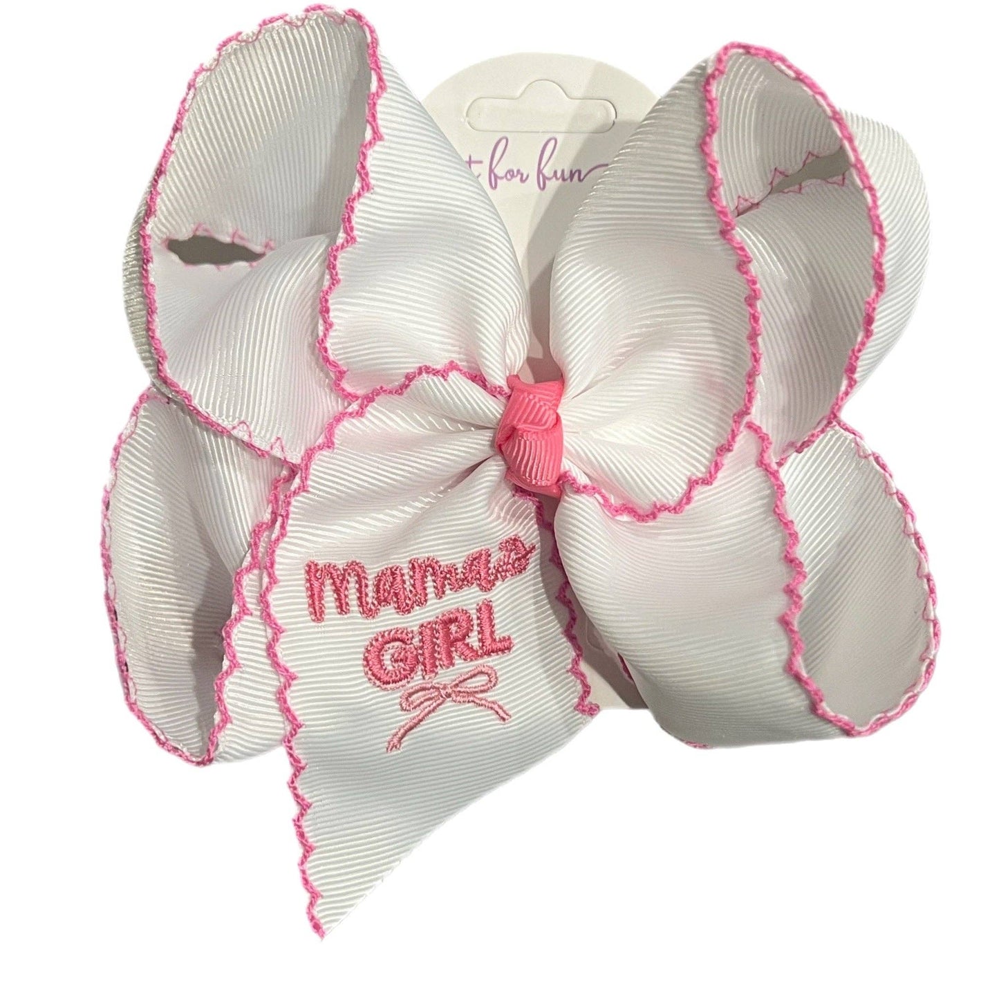 Mama’s Girl Embroidered Hair Bow