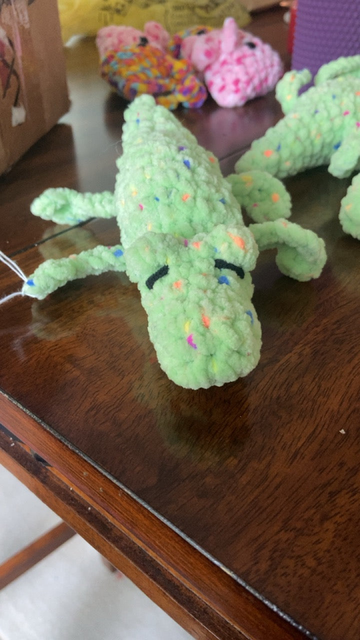 Crocheted Green Alligator Stuffie