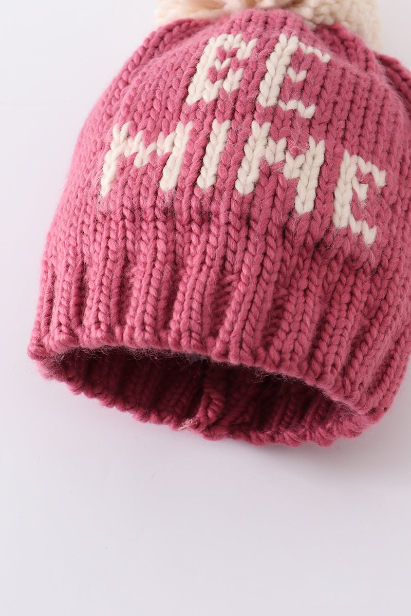 BE MINE Knit Pom Pom Beanie