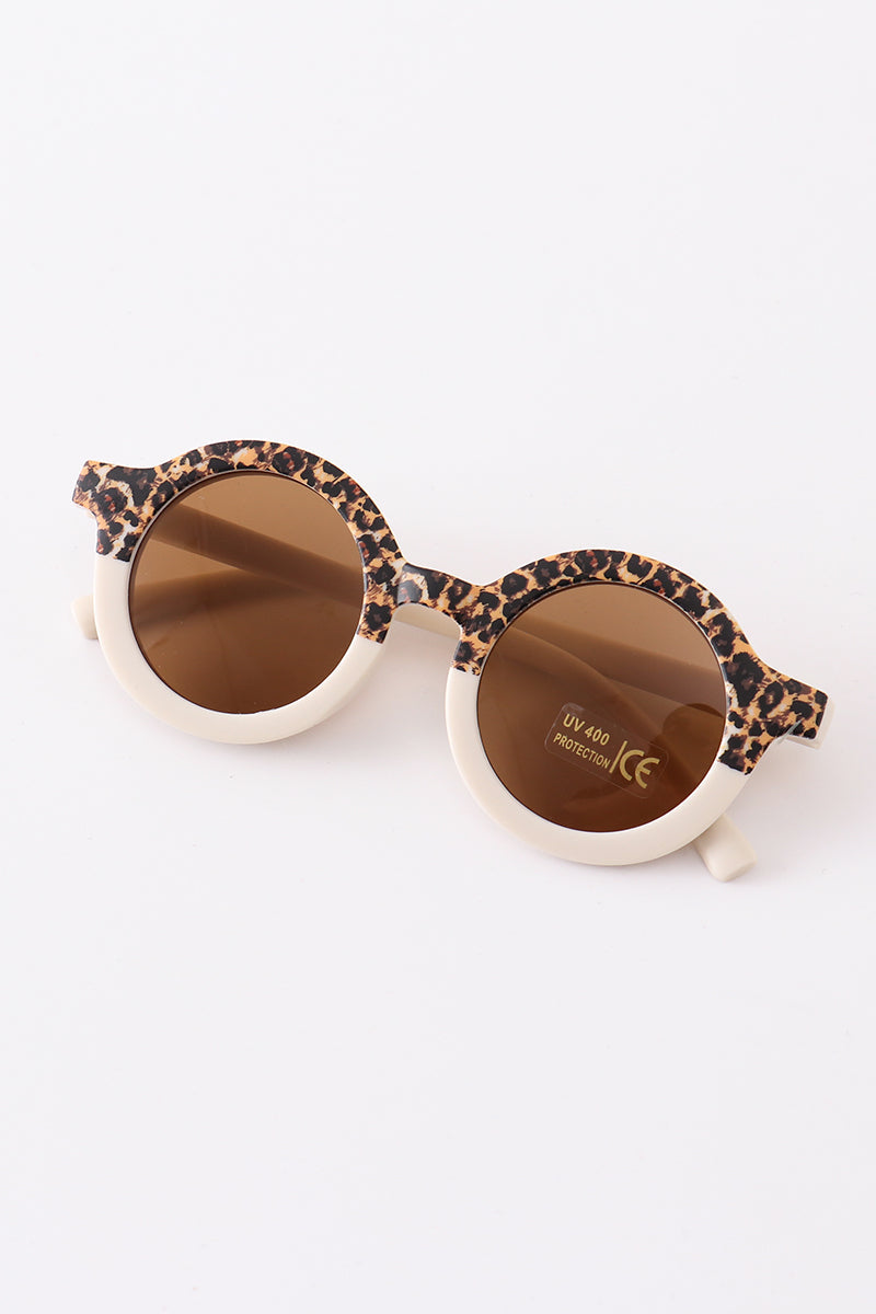 Retro Leopard Print Girls Sunglasses
