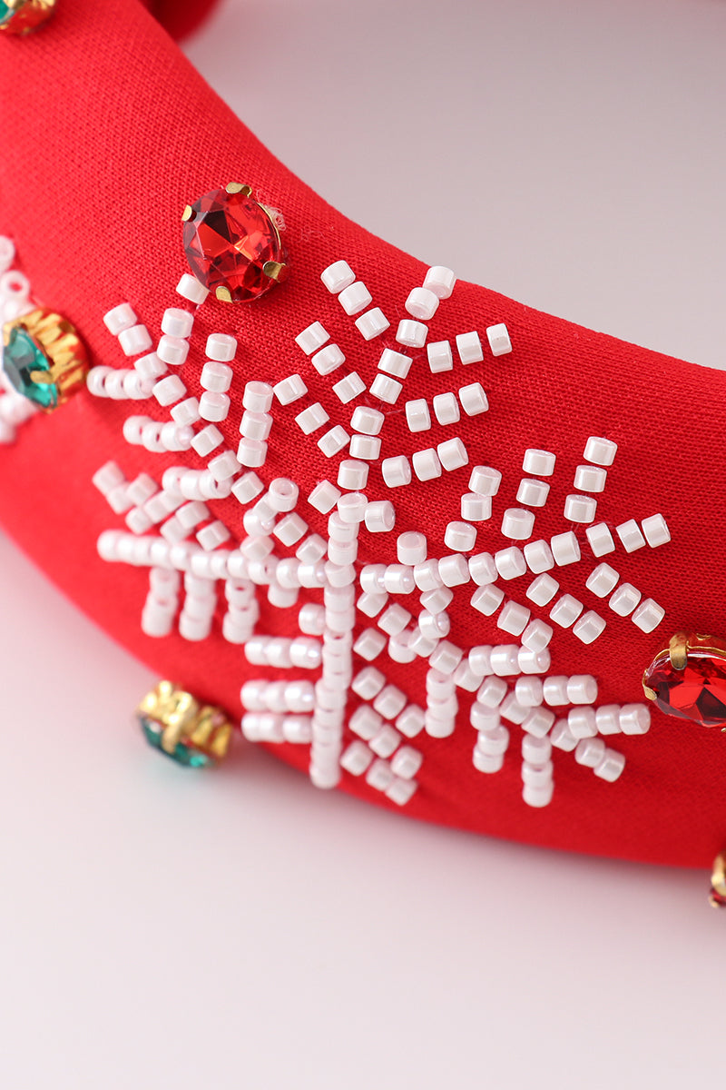 Christmas Embroidered Snowflake Headband