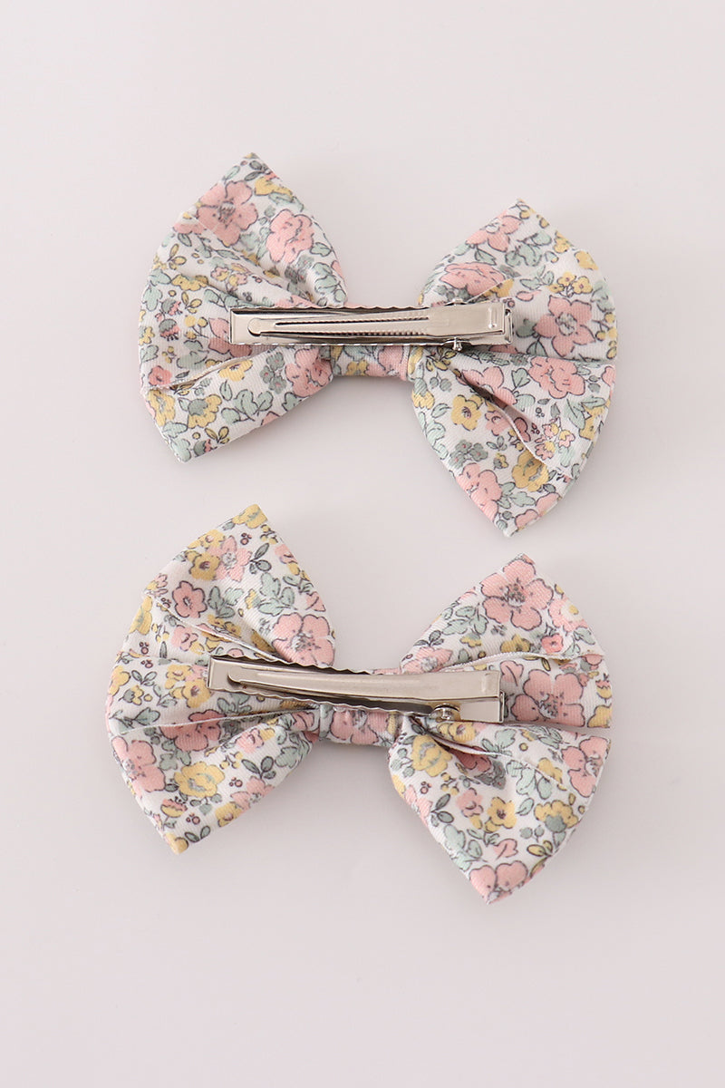 Floral Print Hairbow Set