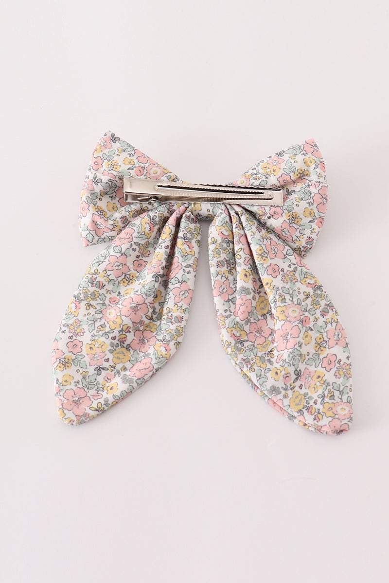 Floral Print Sailor Hair Bow